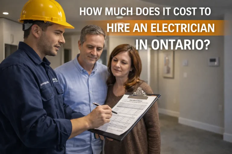Licensed electrician providing an electrical service estimate in Ontario