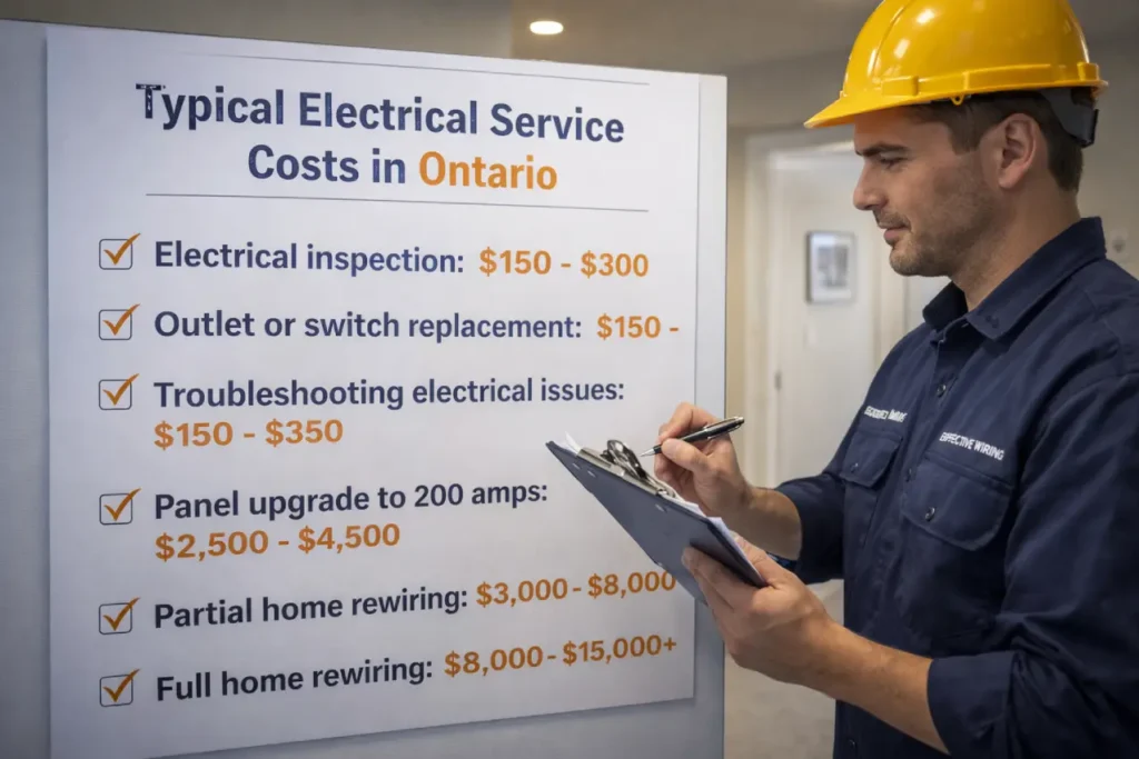 Typical Electrical Service Costs in Ontario